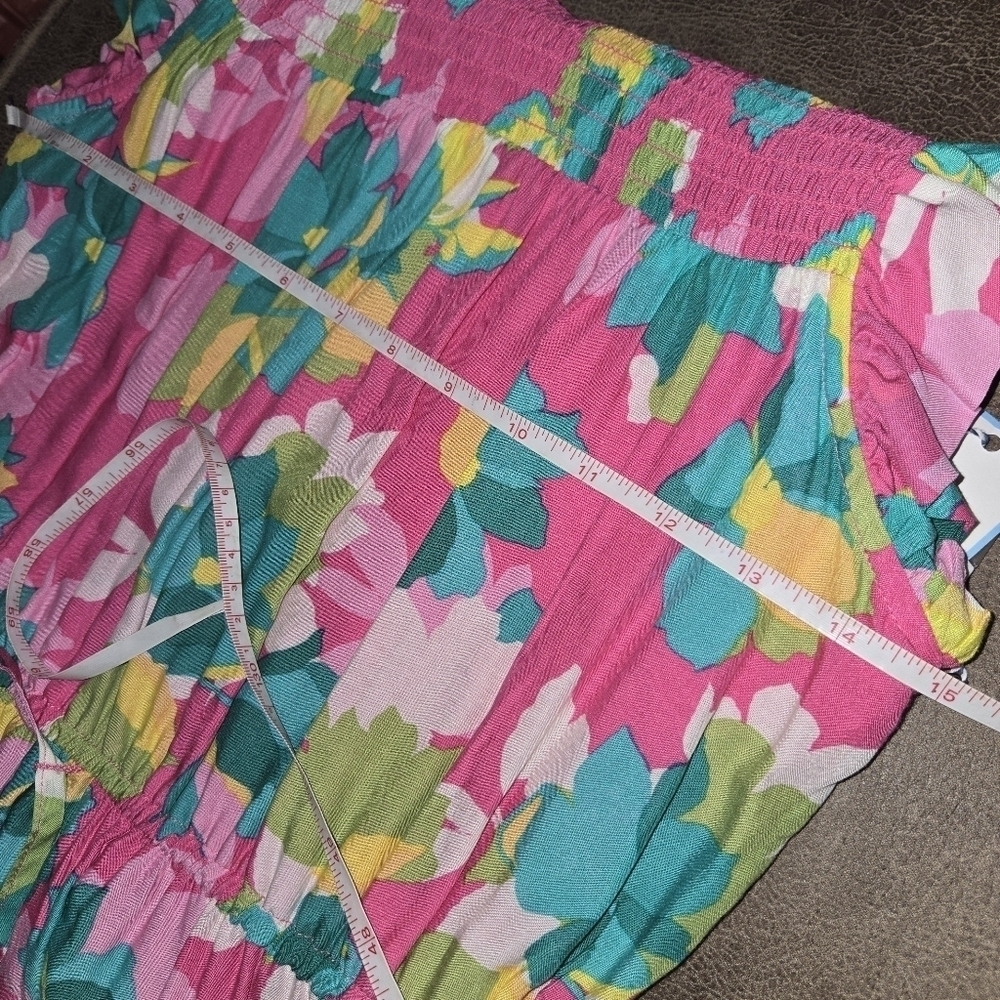 NWT Draper James Smocked Short Dress Floral Fuschia Multi - Picture 14 of 14